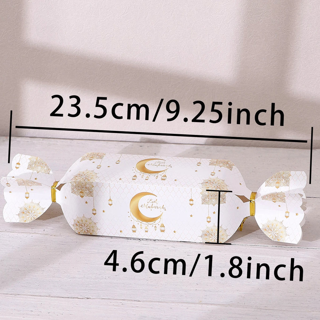 5 Elegant Eid Gift Bags with Gold Hanging Lantern Designs and Ribbon Ties, Luxurious Ramadan and Eid Gift Bags, Suitable for Dates, Candies, Chocolates, Mini Gifts, Party Favors, Eid Sweets, Family Gatherings, Holiday Gift Pa Qme