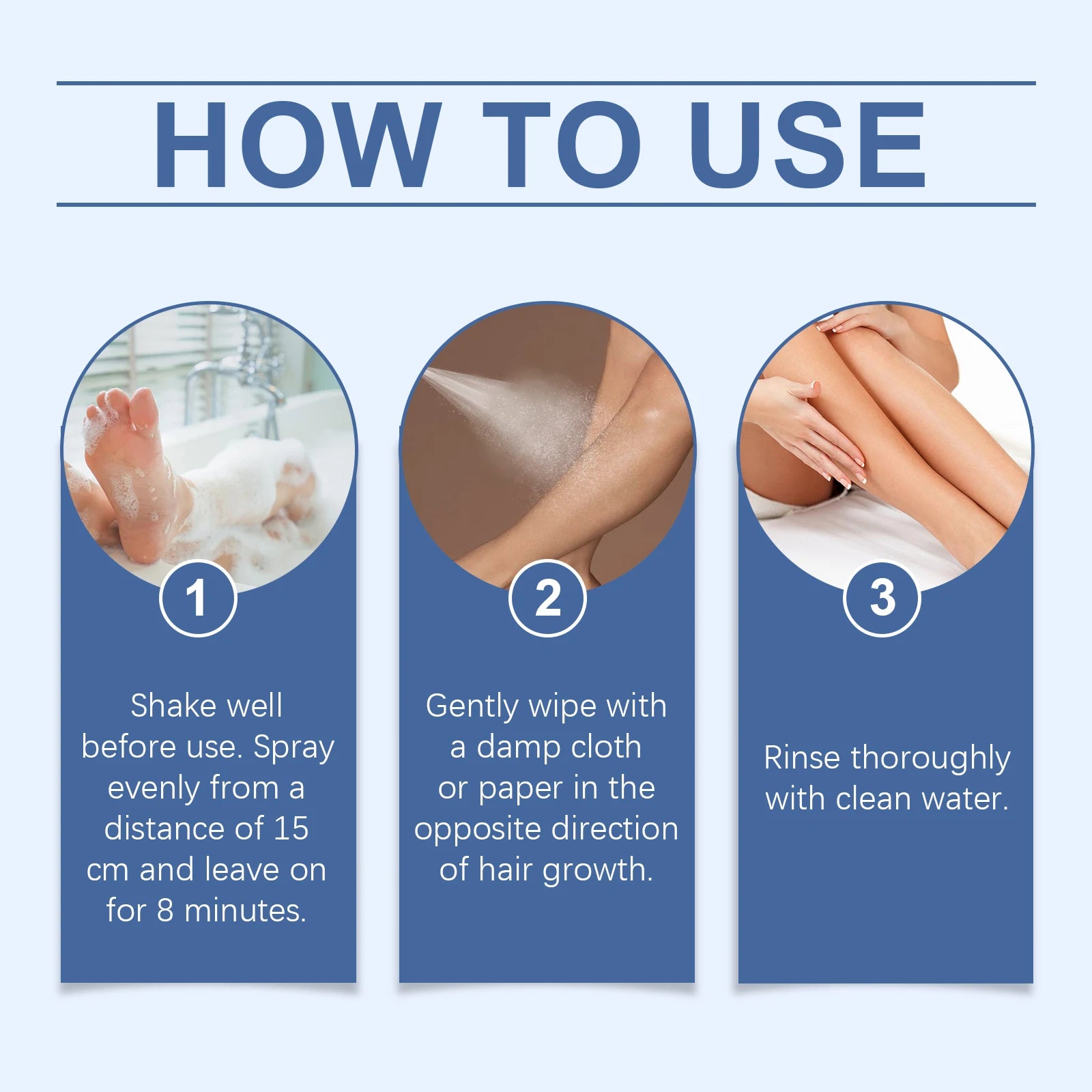 Oceaura Hair Removal Spray Painless Hair Depilatory Non-irritating Smoothing Skin Protecting Moisturizing Hair Growth Inhibitor Qme
