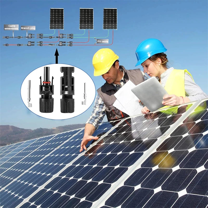 10 Pairs Solar Connector MC4 1000V Solar Plug 30A for PV Cable Connection UV Resistant IP67 Male Female Connector Qme