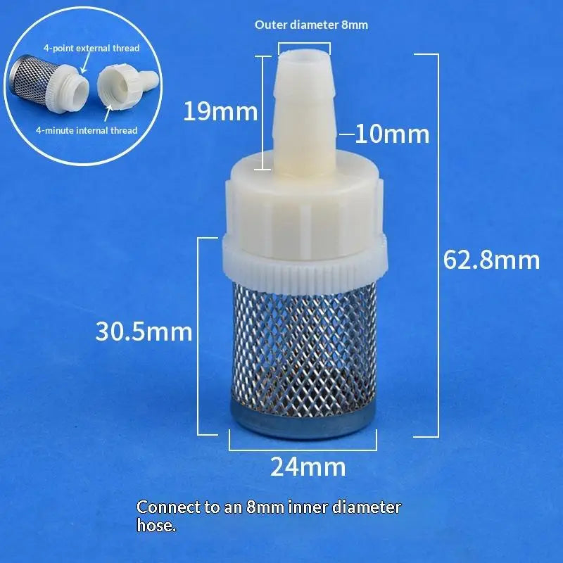 Stainless Steel Filter Fish Tank Aquarium Garden DIY Accessories 1 Qme 8mm Filter 1pcs