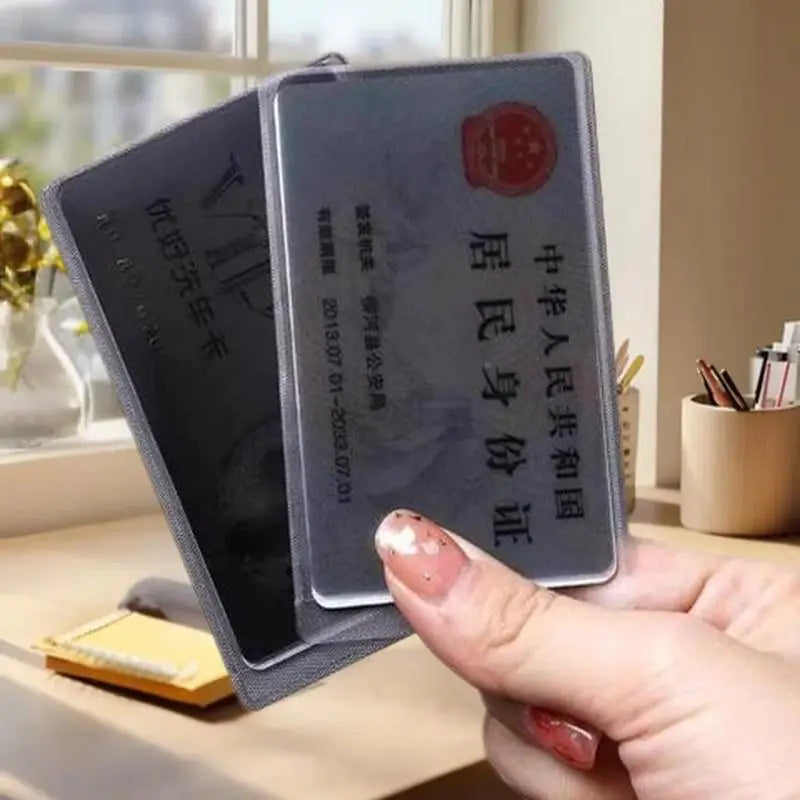 Anti-demag Anti-peep Card Holder Double-sided ID Protective Cover Qme
