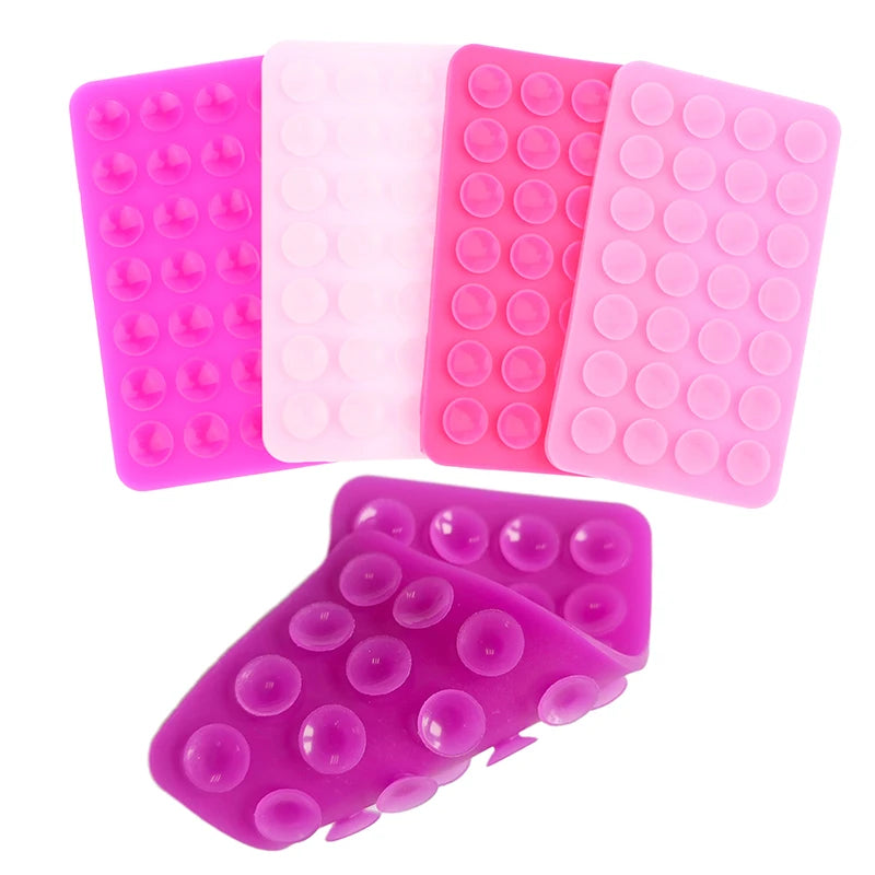 Double Side Silicone Suction Pad Mobile Phone Fixture Strong Reusable Qme