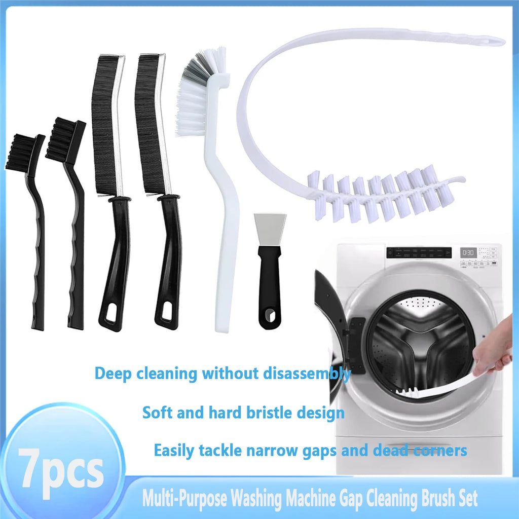 Washing Machine Cleaning Brush,Dryer Vent Cleaner Kit,Crevice Brush for Bathroom, Shower & Kitchen Household Cleaning Tools Qme M-Brush-7