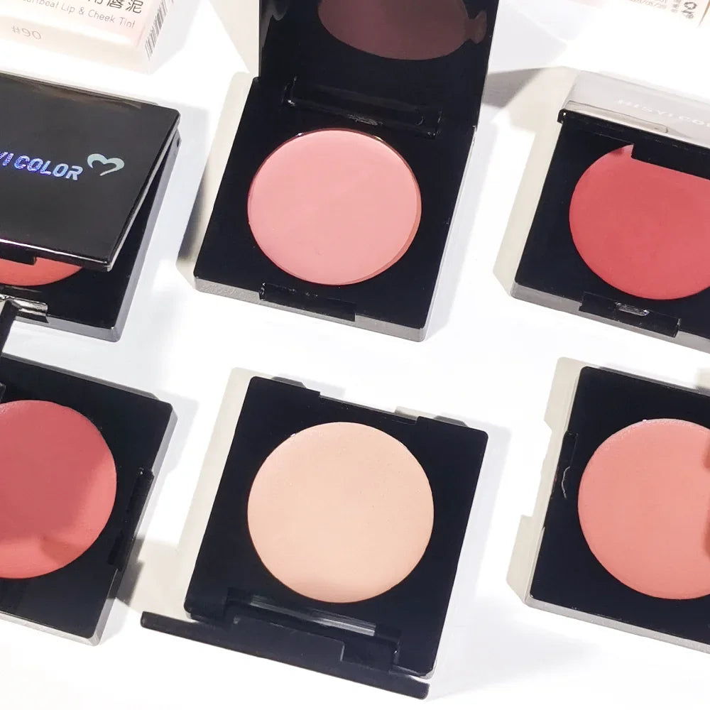 2-in-1 Lip Blush Mud Palette 6 Matte Shades Bold Red Brown Tones Qme