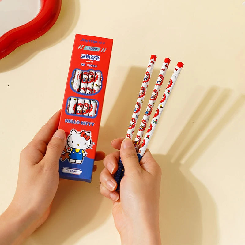 Hello Kitty Pencil Student Hello Kitty HB Triangular Pencil for Beginners: Drawing, Writing, and Sketching Qme
