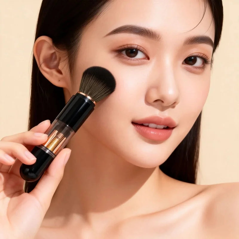 6-in-1 Double Sided Makeup Brush Retractable Portable Mini Travel Qme