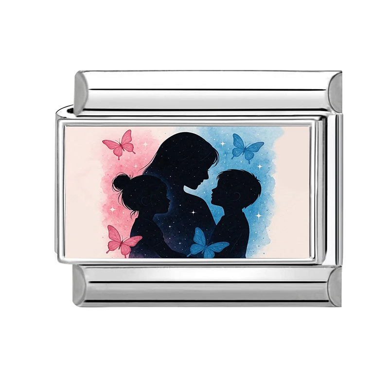 Love Mom Series Cute Child Star Flower Italian Charm Links Fit