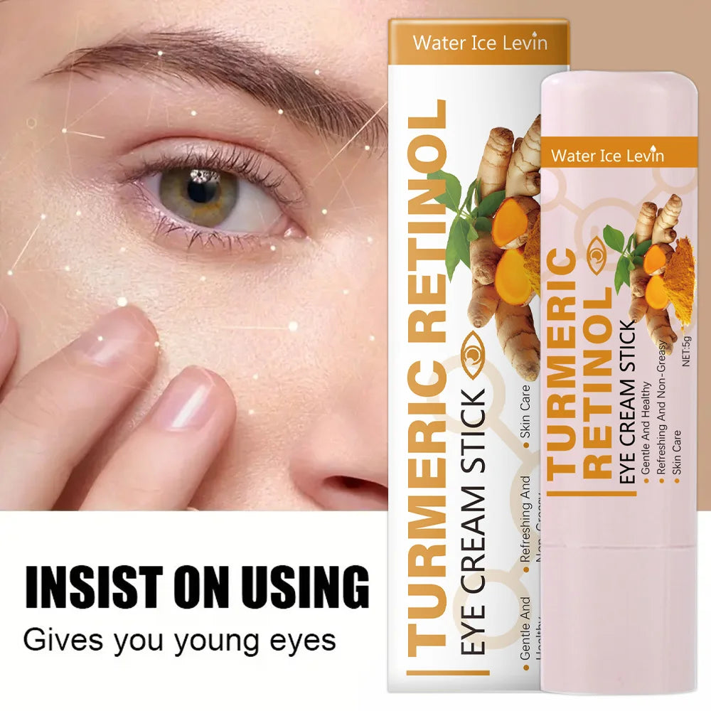 Turmeric eye cream stick nourishes the skin, improves fine lines, relieves eye bags and dark circles, and brightens the eye skin Qme
