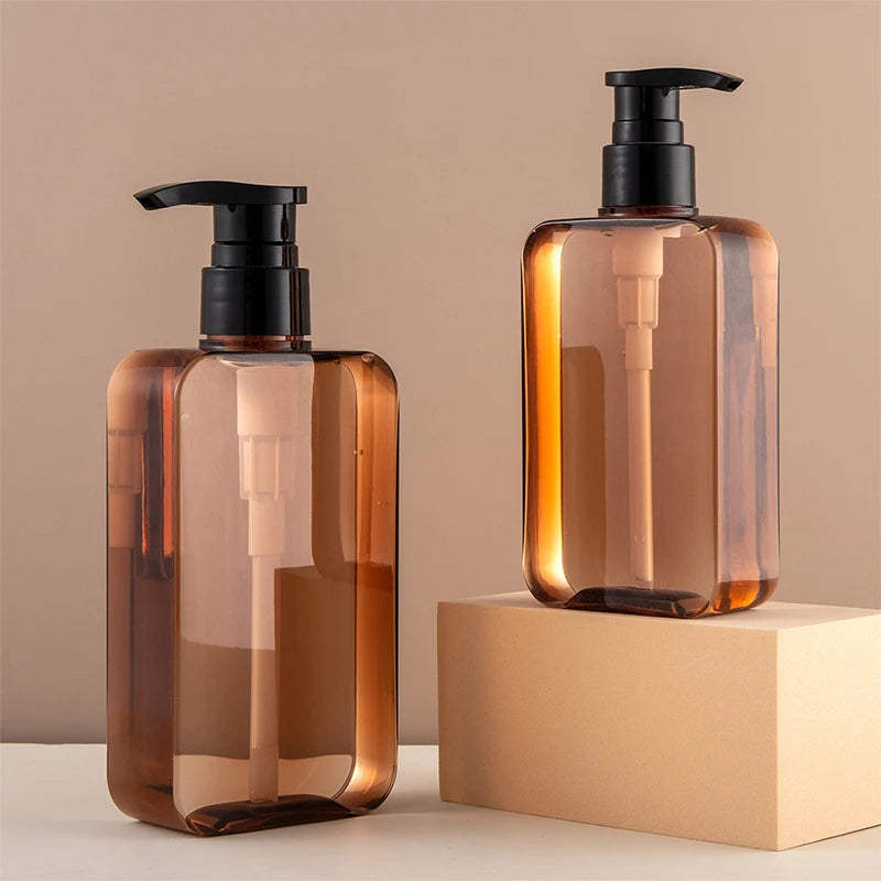 200 Square Clear Bottles Pump Dispensers Liquid Soap Shampoo Lotion Qme