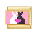 Y2K Pink Series Super Cute Cats Rabbits Tulip Lotus Cherry Golden Italian Charm Link Fit 9MM Stainless Steel Bracelet DIY Making Qme Style 18