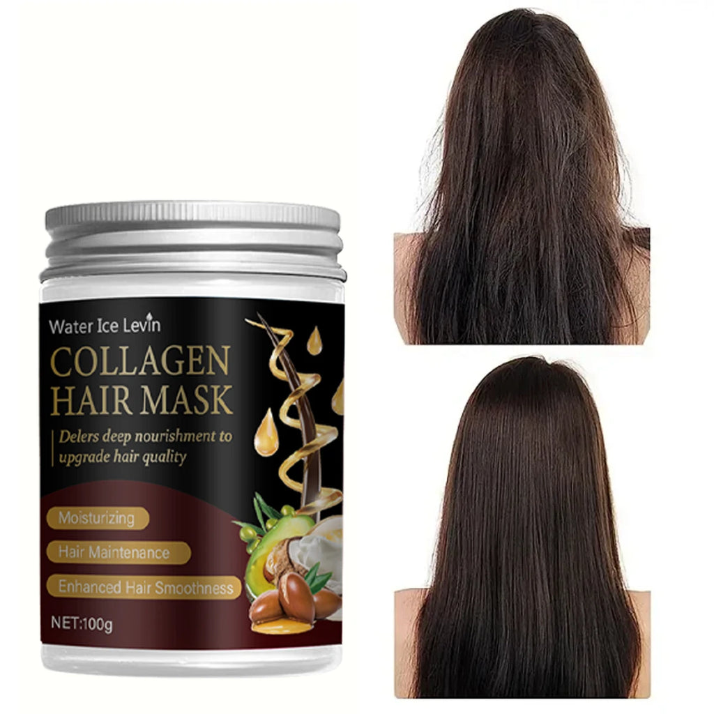 Collagen Hair Mask with Argan & Coconut Oil - Deep Nourishment for Enhanced Smoothness & Moisture. For Men & Women Qme