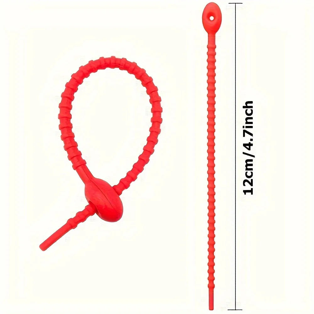 30PCS Silicone Reusable Cable Wire Organizer Winder Storage Holder Bag Ties Cord Bag Clip Food Saver Earphone Line Tidy Clips Qme