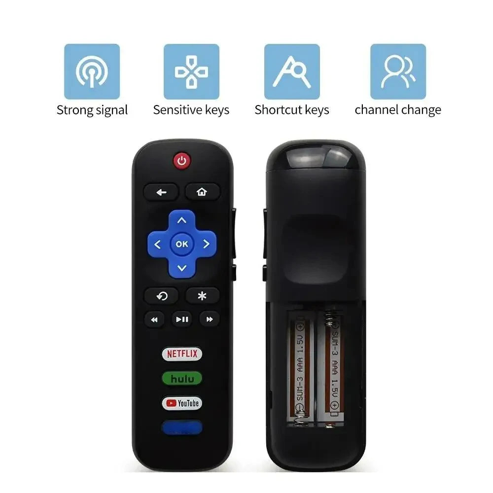 Universal Remote Control for Roku Series TV NETFLIX HD XD XS Streaming Player with Vudu Pandora Youtube Keys Infrared Controller Qme