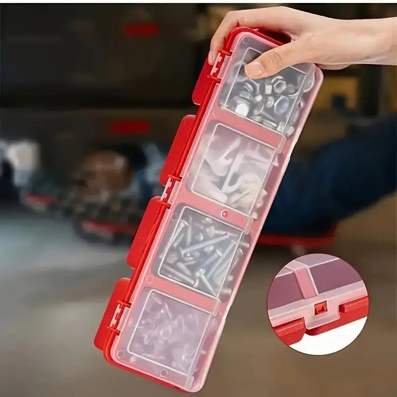 Small Sorting Screw Parts Box Organizer Red Qme