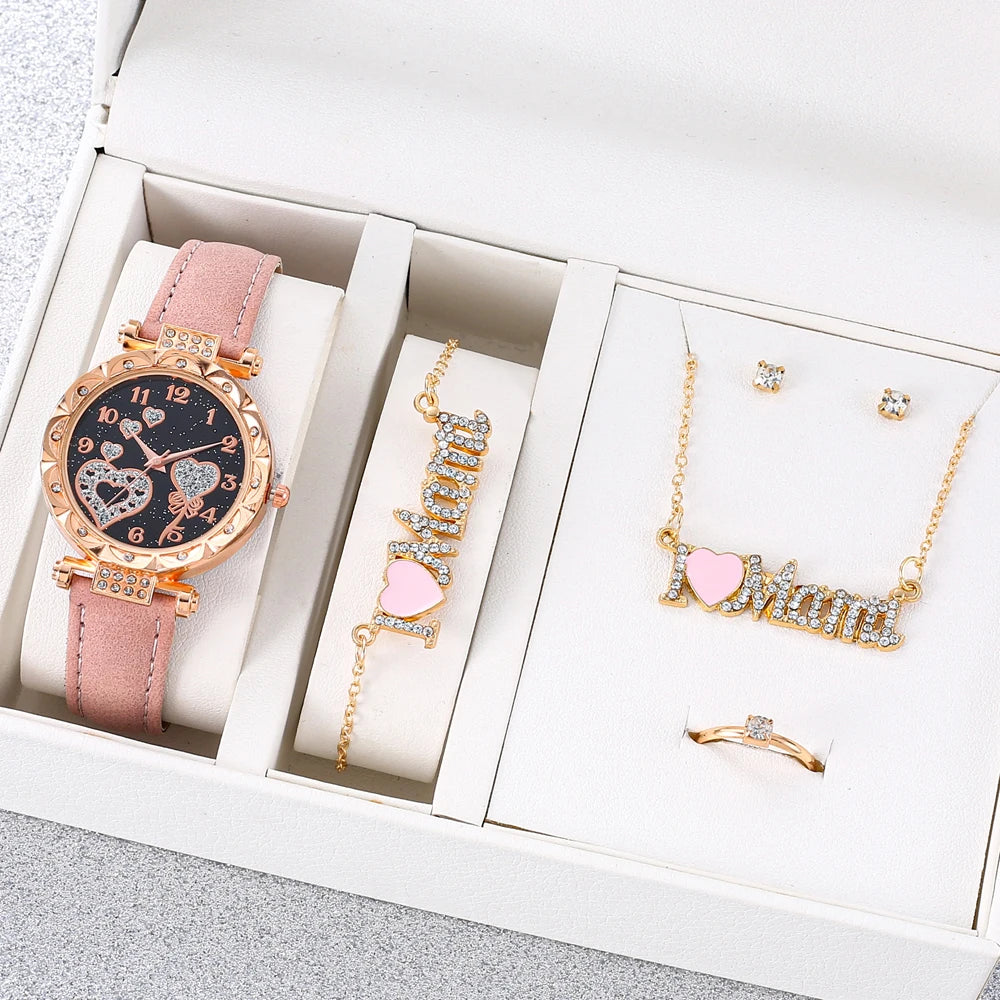 Fashionable and minimalist belt watch for women, casual student quartz women's watch manufacturer, 1pcs and set Qme 6pcs 3