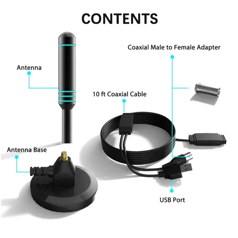 Digital TV Antenna Signal Amplifier 480+ Miles Indoor Outdoor Qme