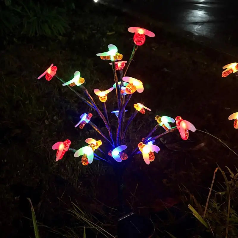 20 Leds Solar Cherry Blossom Lotus Lights Garden Light Outdoor Lawn Qme Color light 5