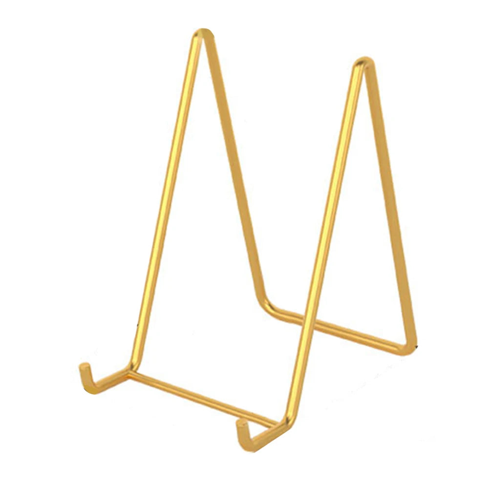 Versatile Desktop Display Stand Plate Holder Art Pictures Photo Frame Qme Gold small size