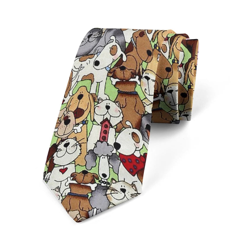 Funny Frog Sunflower Print Men's Tie Fashion Business Personality Qme style2