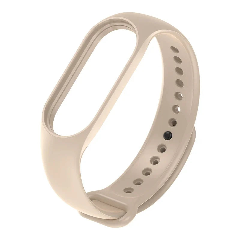 Watch Strap For Xiaomi Mi Band 7 6 5 4 3 Wristband Silicone Bracelet Wrist Straps MiBand 3/4 band5 band6 Smartwatch Accessories Qme Ivory white Mi band 5 6 7