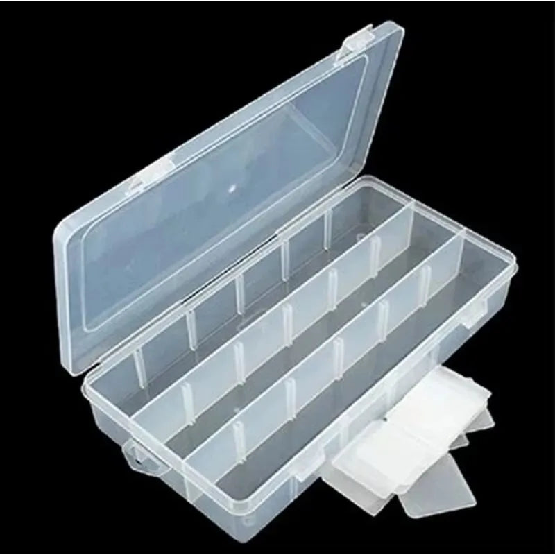 18 Grid Detachable Jewelry Earrings Stationery Storage Desk Dustproof Transparent Plastic Nail Accessory Sorting Storage Boxes Qme