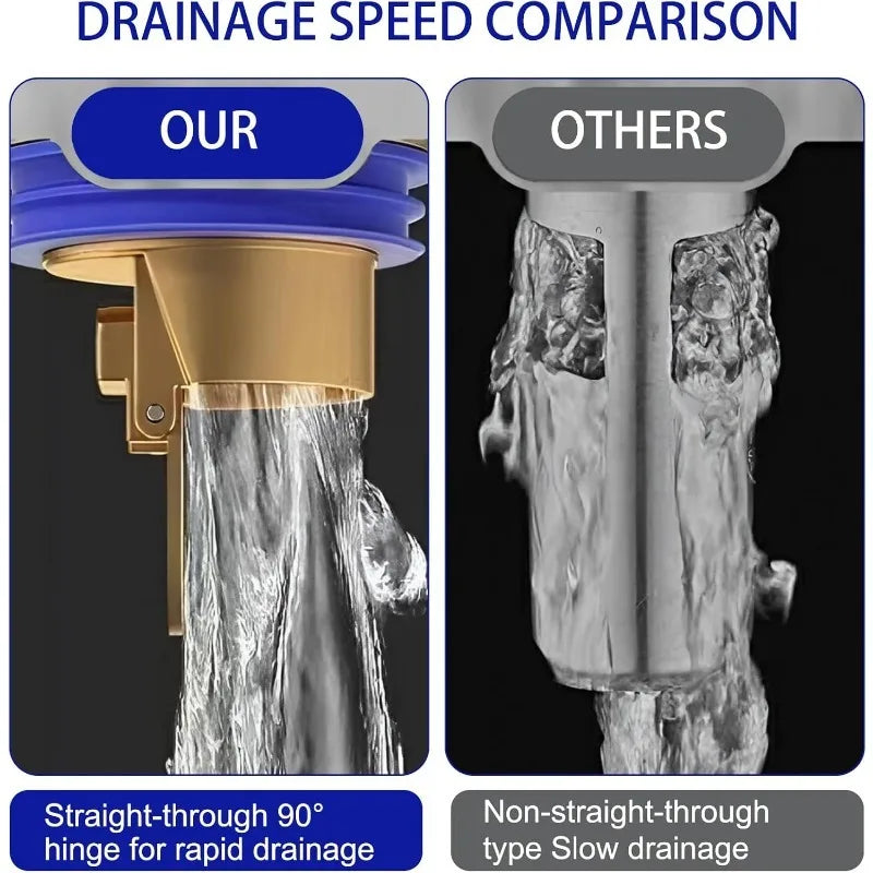 Shower Floor Drain Backflow Prevention Magnetic Suspension One-Way Drain Valve Floor Drain Inserted Drain Plug Brass Quick Qme