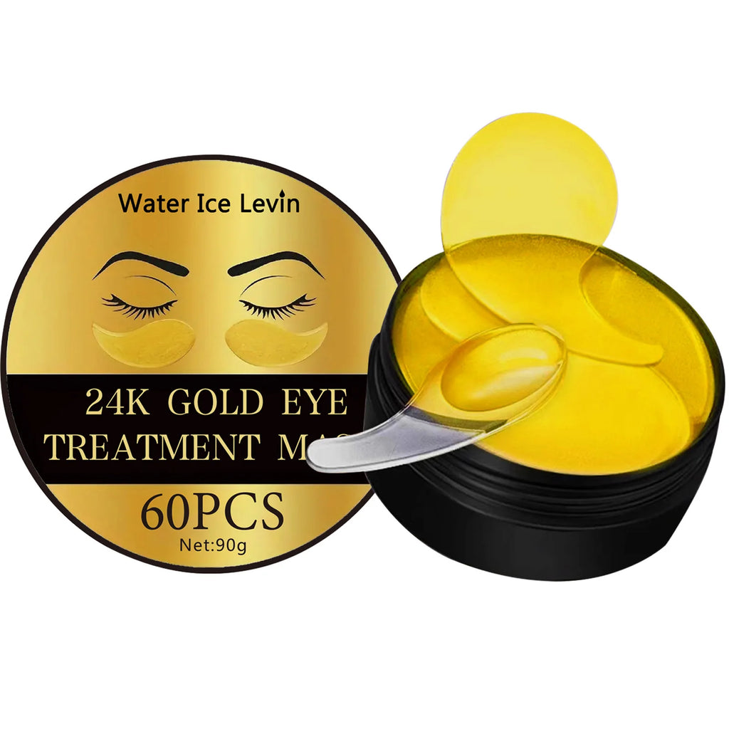 24K Gold Collagen Eye Mask Anti Dark Circles Eyes Bags Moisturizing Anti-Wrinkles Eye Patches Eyes Skin Care Products Qme 24K Gold Eye Mask
