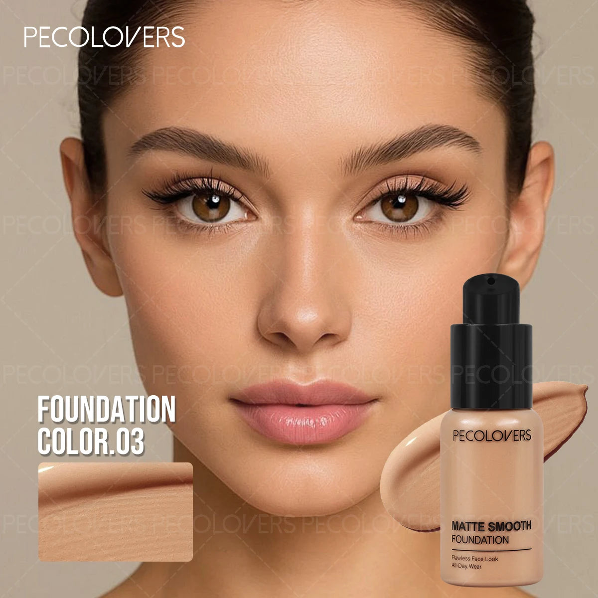 24H Oil-control Full Coverage Face Foundation Strong Concealer Light Qme 03