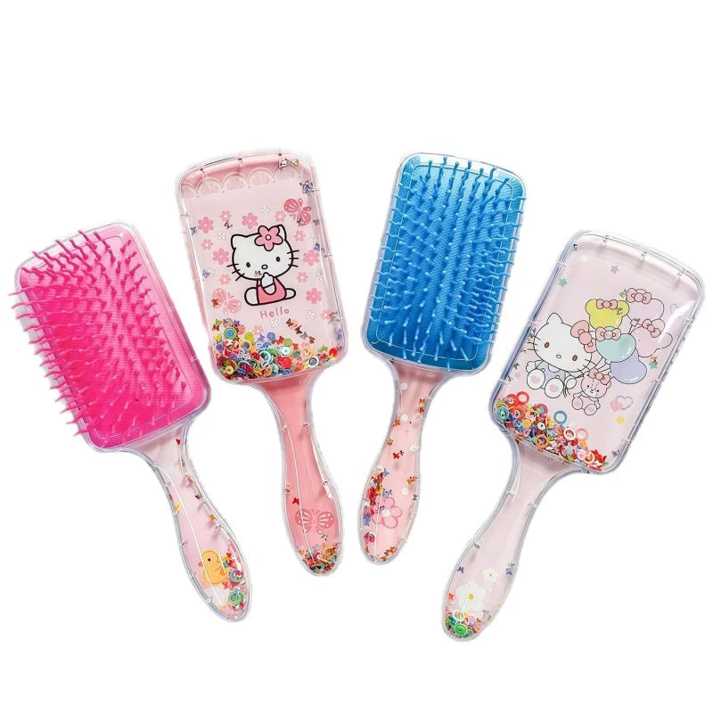 Hello Kitty Cute Cartoon Massage Cushion Comb Shake-Shake Comb, Square Curling Comb Qme