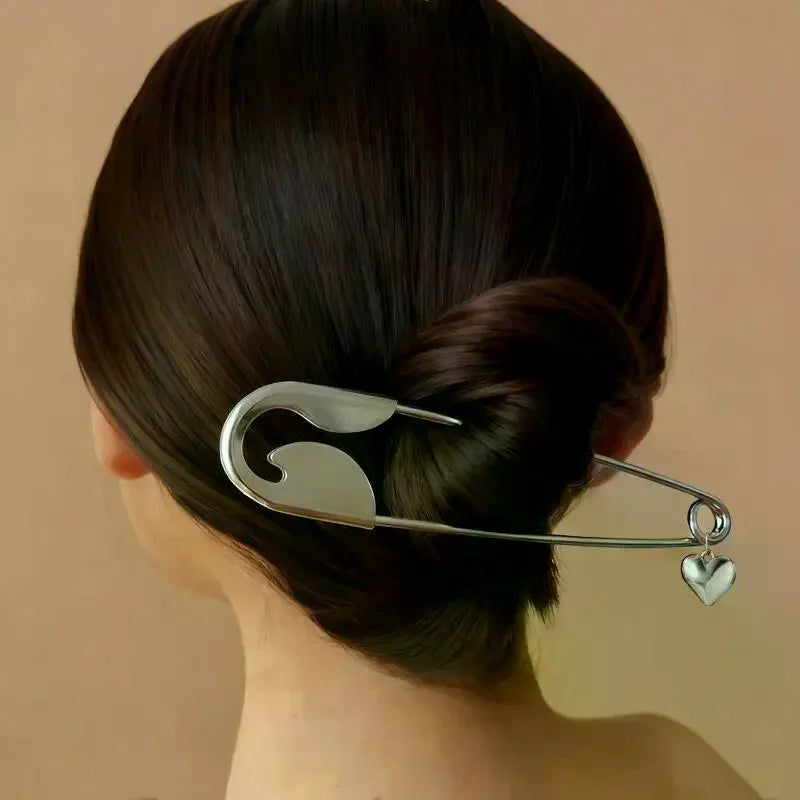 Giant Safety Pin Hair Clip Large Metal Clips Barrettes Women Girls Qme