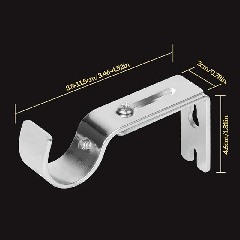 Wall-mounted Curtain Rod Support Extendable Metal Roman Pole Bracket Qme