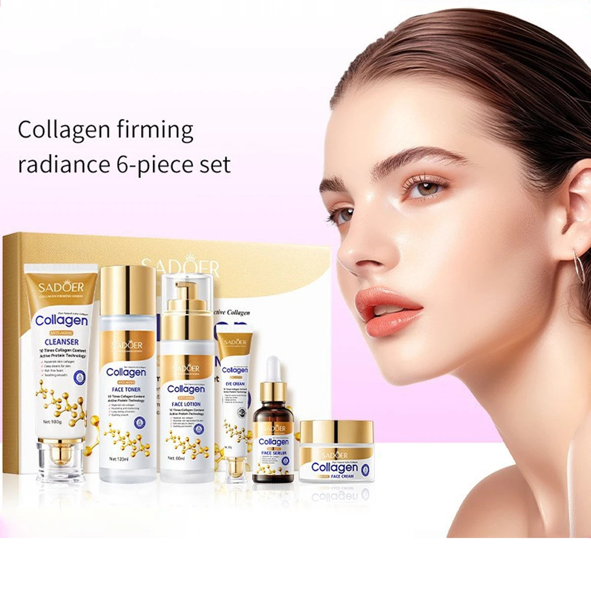 Collagen Firming Radiance 6-Piece Replenish Boost Elasticity Hydrate Qme