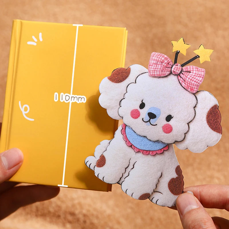 Plush-Style Cute Pet Large Sticker Pack, Decorative Stickers for Creation, Suitable for Gift Wrapping, Notebooks and Phone Cases Qme