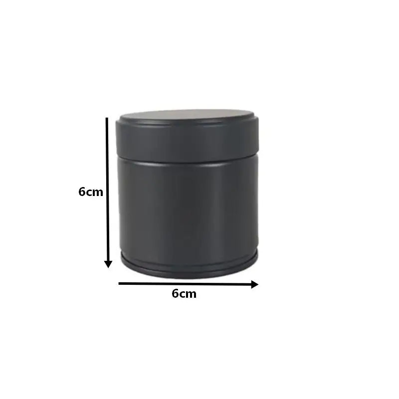 Portable Mini Matcha Powder Can Thick Tinplate Tea Sealed Jar Spice Qme Black