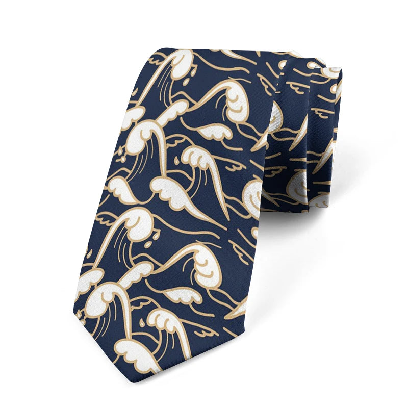 Fun Novel Lobster Crab Picture Design Tie Fashion Animal Print Men's Qme style4