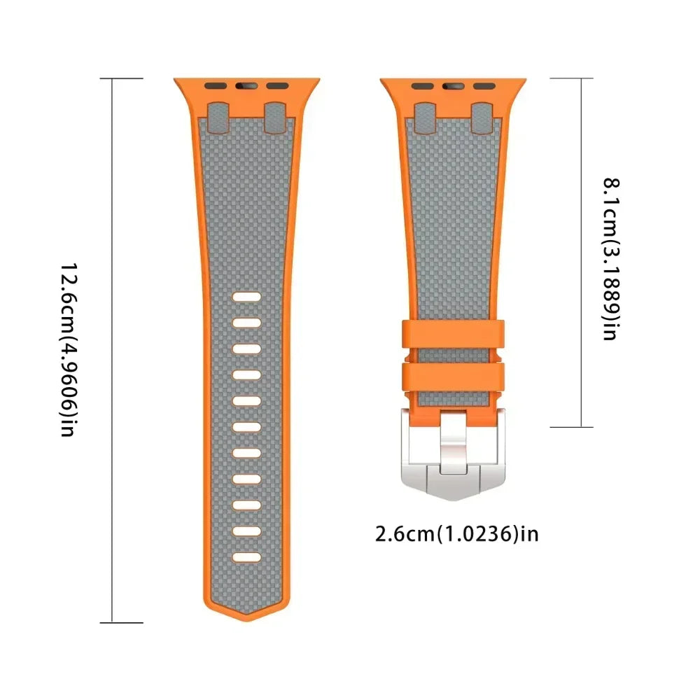 Carbon Fiber Strap for Apple Watch Ultra 2 49mm Silicone Band 45mm 44mm 42mm Men Sport Bracelet For iWatch Series 9 8 7 6 4 5 se Qme
