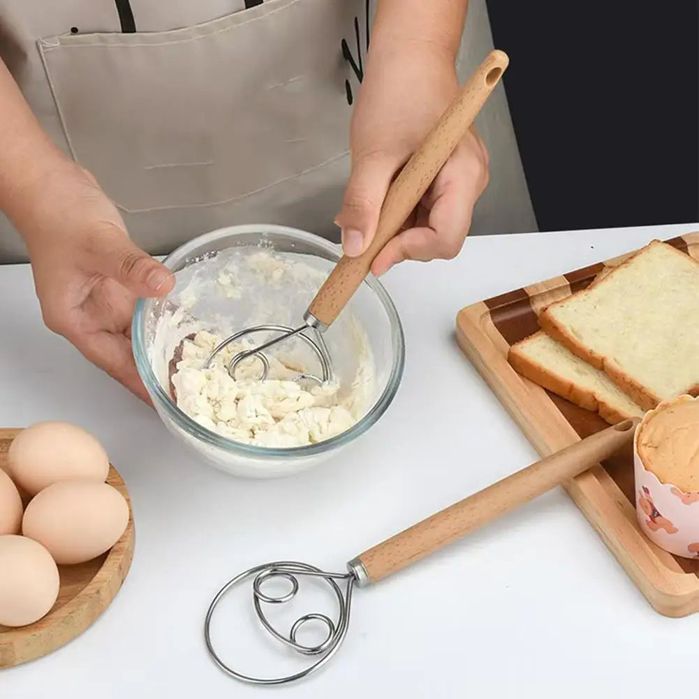 Dough Whisk Sourdough Baking Tools Bread Batter Cake Stainless Steel Qme