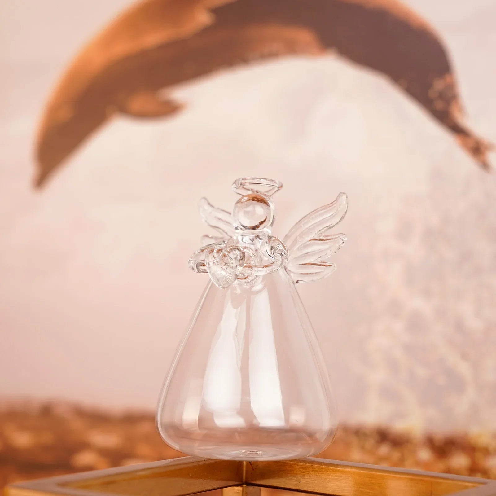 Small Vases Flowers Outdoor Indoor Clear Ornaments Angel Heart Qme