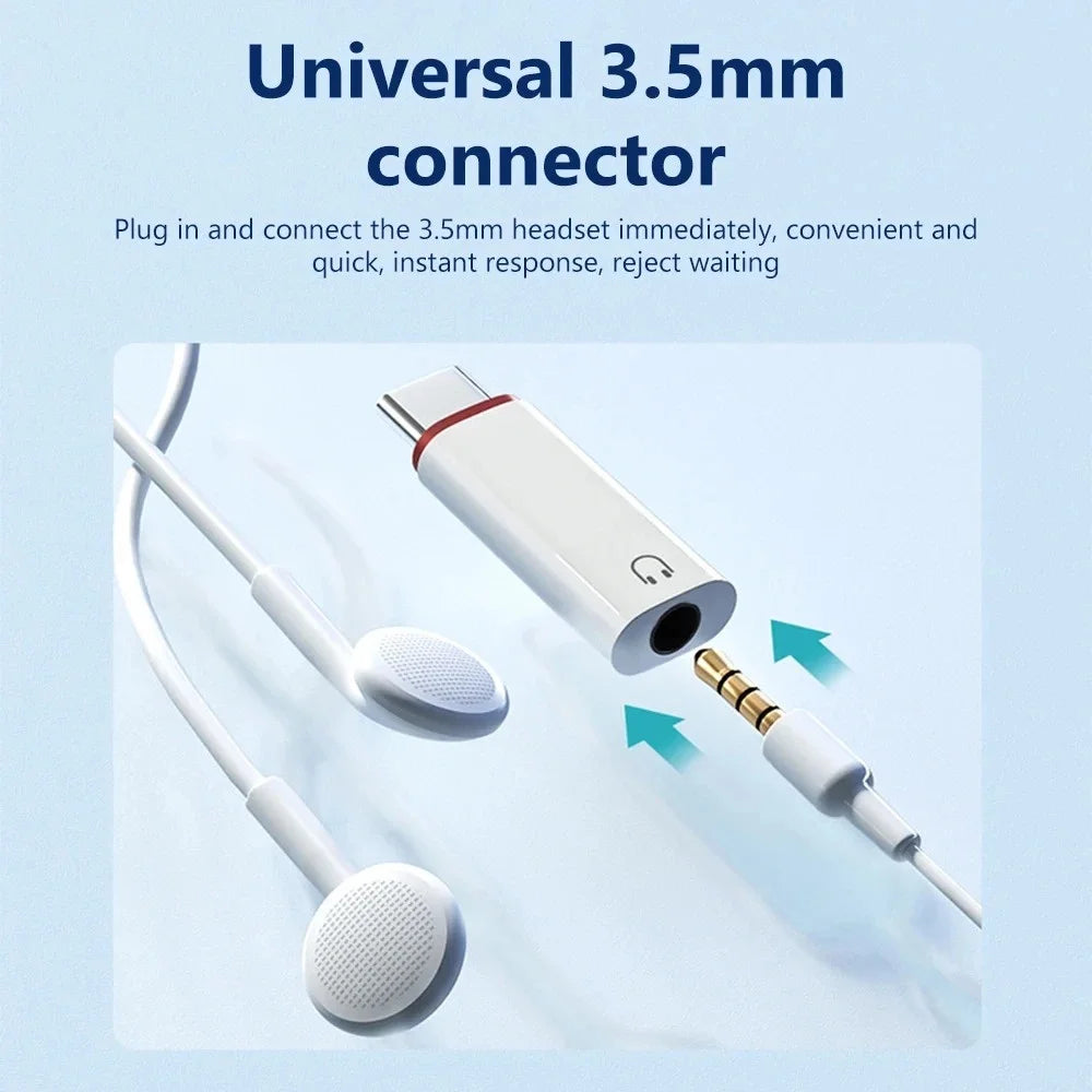 Type-C Male to 3.5mm Female Aux Audio Adapter USB C to 3.5mm Jack Wired Headphones Converter For iPhone15 Samsung Galaxy S23 S22 Qme