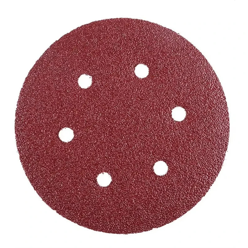 10 pieces 6 inch 6 hole 150MM sanding sheet 60-600gravel flocking sandpaper track sander hook ring sandpaper Qme