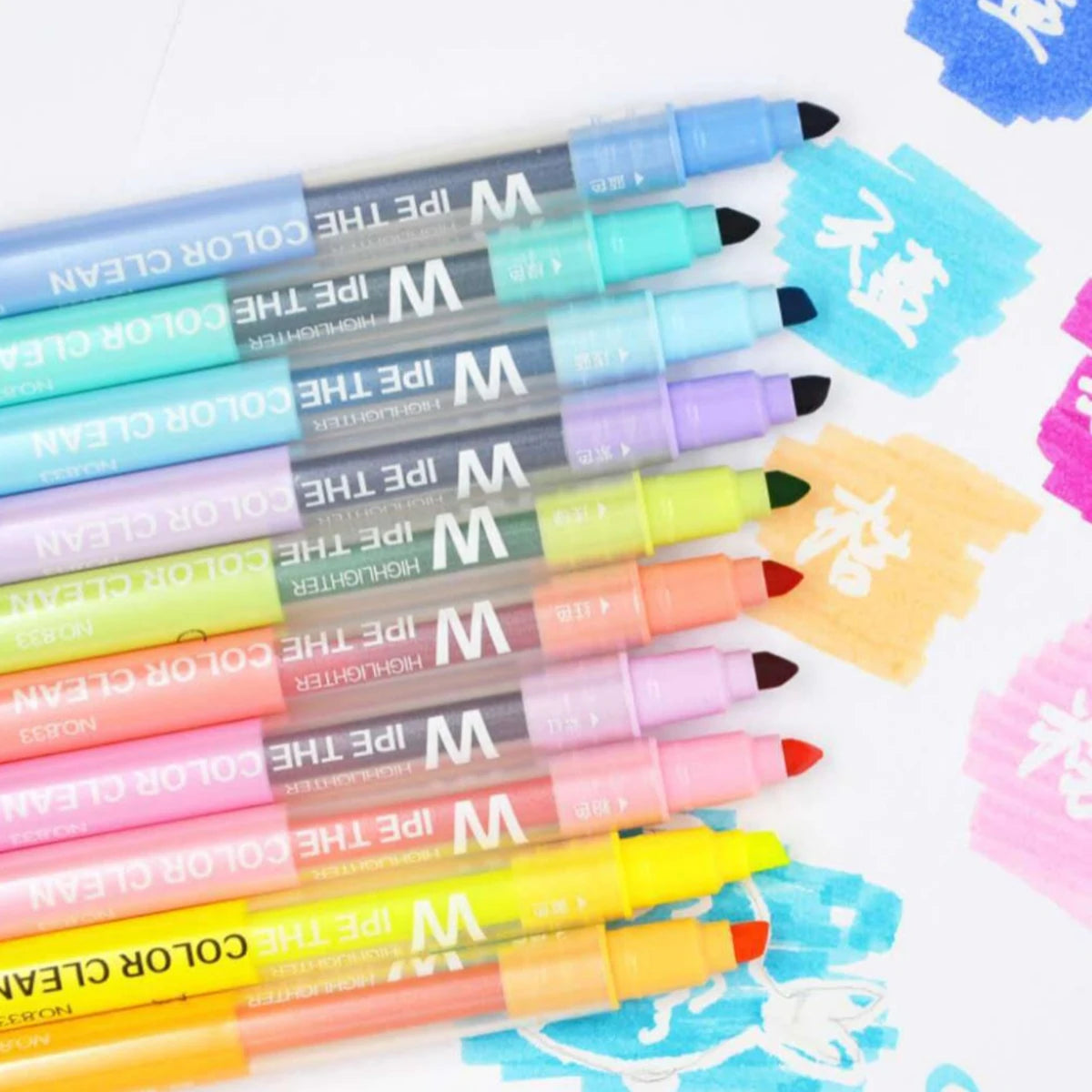 Erasable Highlighters Dual Tip,Quick Dry,Cute Fluorescent Pen With Rubber For Art Drawing Doodling Marking Supplies Qme