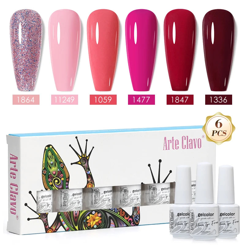 Arte Clavo Colourful Box Nail Gel Polish Semi Permanent UV Led Qme