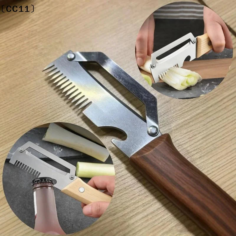 Multifunctional Kitchen Peeler Stainless Steel Scallion Slicer Fruit Qme