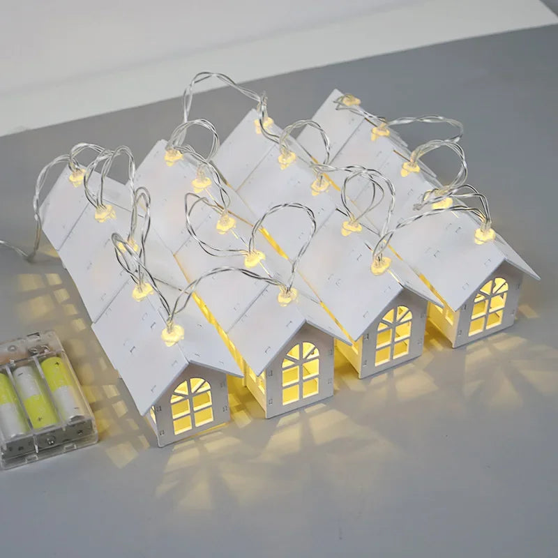 10 LED Christmas Tree House Style Fairy Light String Wedding New Year Christmas Decorations Xmas Decorations for Tree Qme