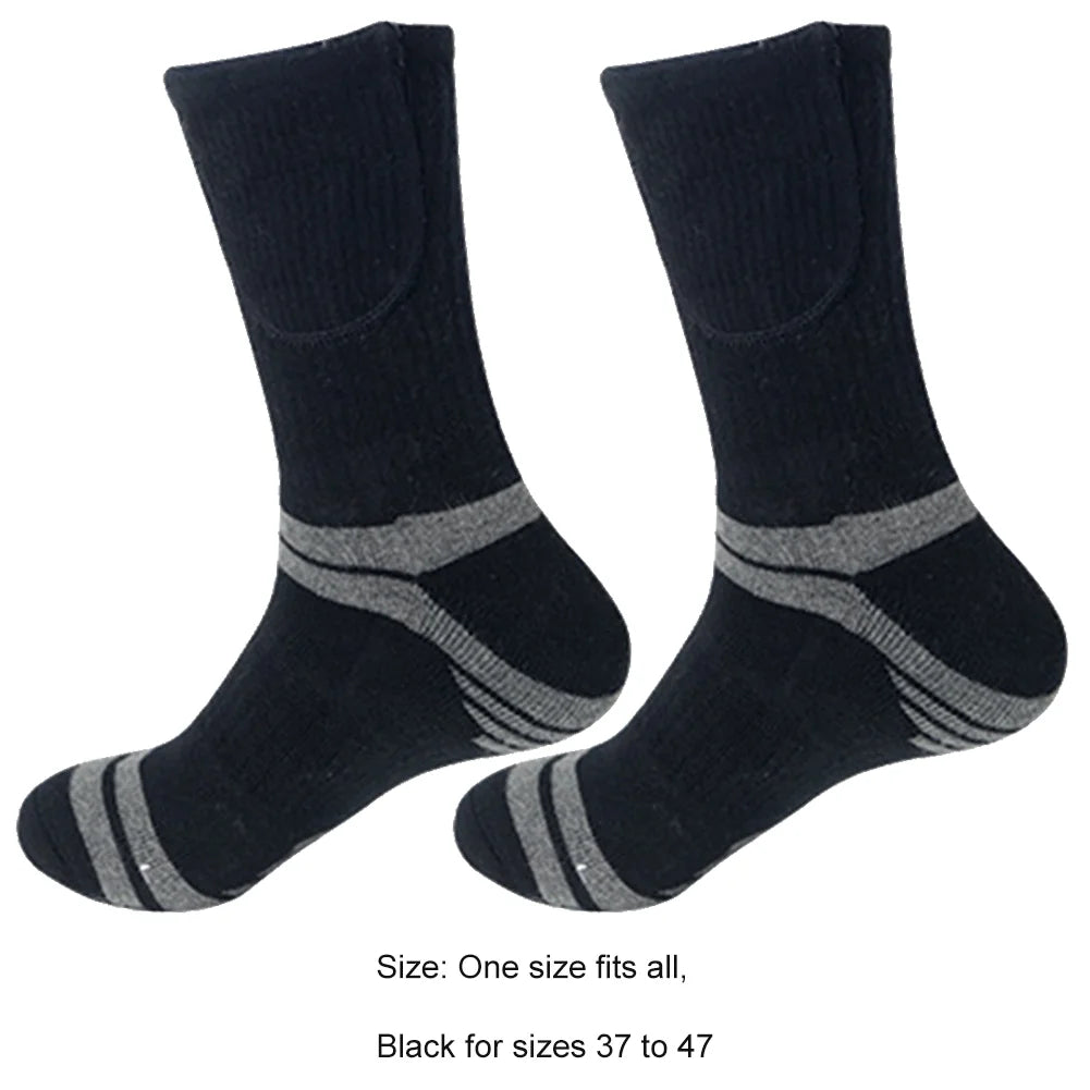 Unisex Electric Heated Socks Washable Rechargeable Heated Socks Elastic Thickened for Men Women Autumn Winter Thermal Sport Sock Qme