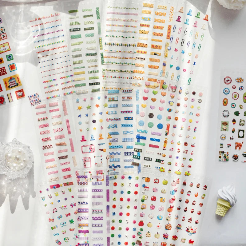 TIANZI 30 sheets/lot Kawaii Japanese Cute Days Series Die Cutting Coil Sticker Book DIY Scrapbook Stationery Decoration ﻿Kit Qme