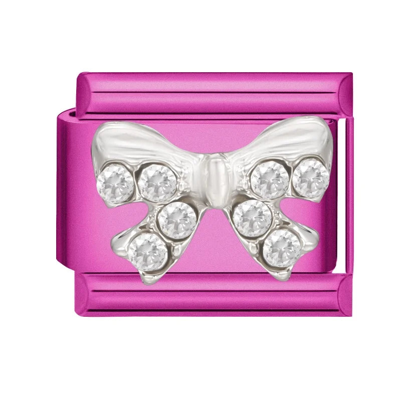 Y2K Rose Series Zircon Flower Butterfly Italian Charm Links Fit