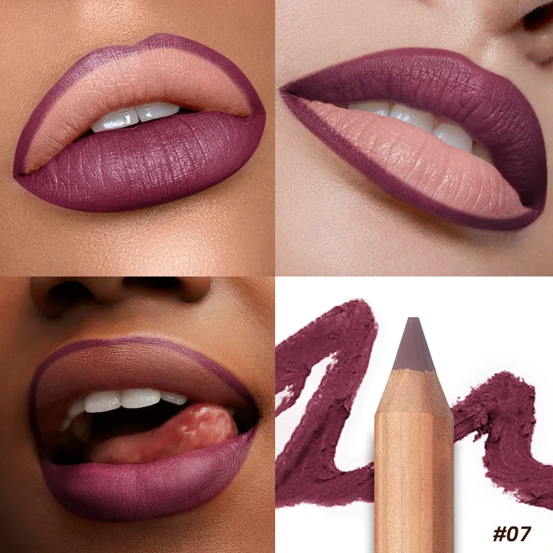 Matte Lip Liner- Long-lasting Smooth Application Easy Includes Qme 07