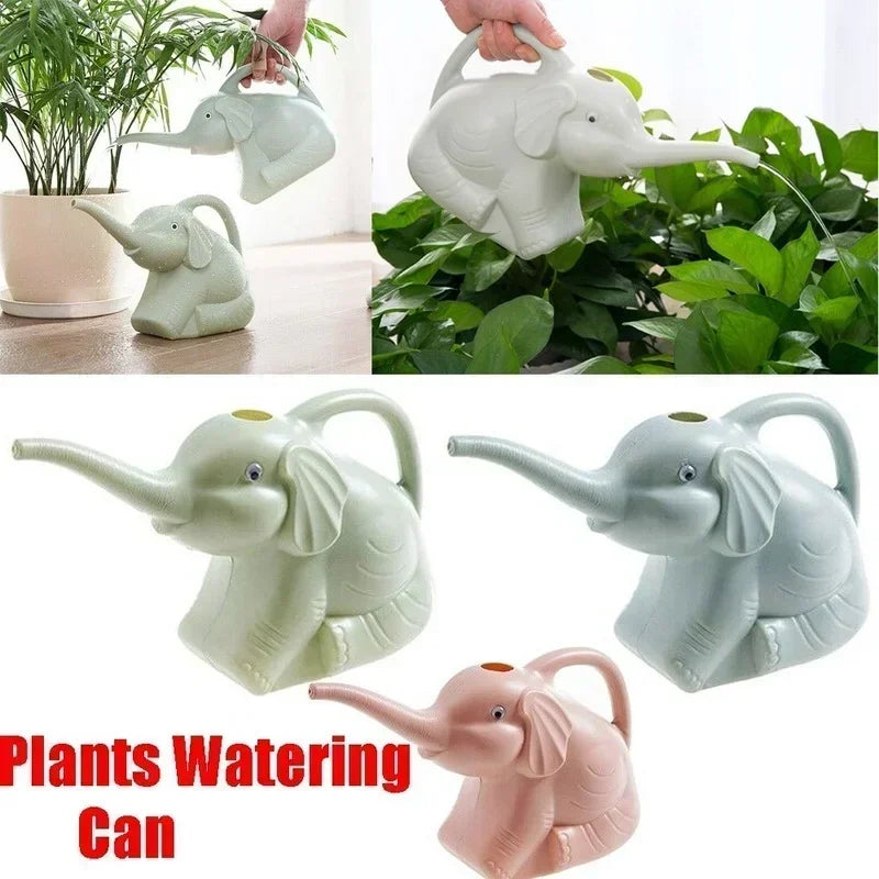 Cute Plastic Elephant Shape Watering Pot Can Plant Outdoor Irrigation Qme
