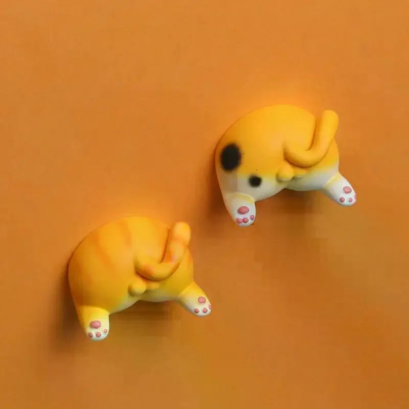 Cat Buttocks Refrigerator Magnets Cartoon Animal Photos Wall Cute Resin Magnets Car Refrigerator Decoration Accessories Qme